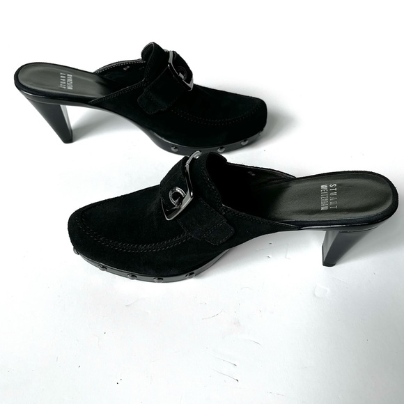 NEW IN BOX Stuart Weitzman Double Agent Black Sport/Suede Studded Mule Clogs 8.5 - Picture 5 of 13